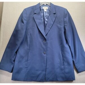 Pendleton Womens‎ Blue Lines Blazer 100% Virgin Wool Size 18 USA Wool